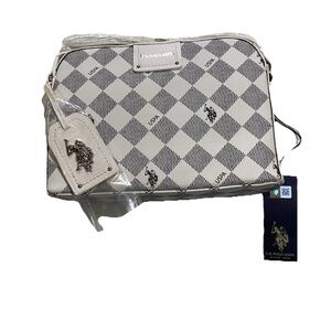 U.S. Polo Assn. Black & White Crossbody Bag –‎ Adjustable Strap, Stylish & Light